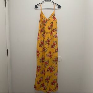 Divided Yellow Floral Spaghetti Strap Dress Size 6